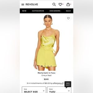 New! Marta Cami in Yuzu Cinq a Sept size small